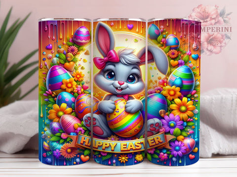 Easter Bunny 20oz Tumbler Wrap PNG, Happy Easter Tumbler PNG Sublimation Design, Straight & Tapered Tumbler Wrap, Instant Digital Download Sublimation Li Zamperini 