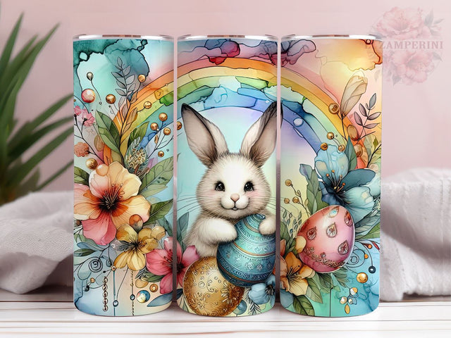 Easter Bunny 20oz Tumbler Wrap PNG, Rainbow Tumbler, Straight & Tapered Tumbler Wrap, Happy Easter Tumbler PNG, Instant Digital Download Sublimation Li Zamperini 