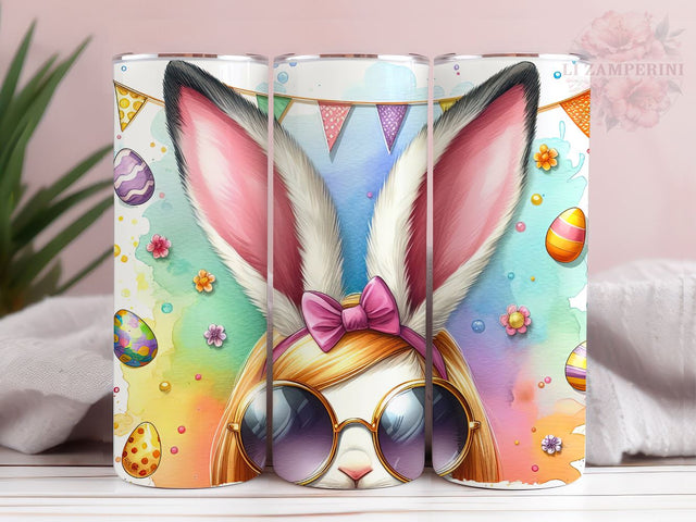 Easter Bunny 20oz Tumbler Wrap PNG, Rainbow Tumbler, Straight & Tapered Tumbler Wrap, Happy Easter Tumbler PNG, Instant Digital Download Sublimation Li Zamperini 
