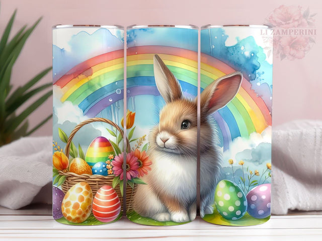 Easter Bunny 20oz Tumbler Wrap PNG, Rainbow Tumbler, Straight & Tapered Tumbler Wrap, Happy Easter Tumbler PNG, Instant Digital Download Sublimation Li Zamperini 