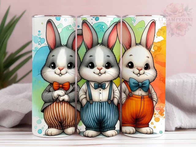 Easter Bunny 20oz Tumbler Wrap PNG, Straight & Tapered Tumbler Wrap, Funny Bunny Trio Tumbler Png, Instant Digital Download Sublimation Li Zamperini 