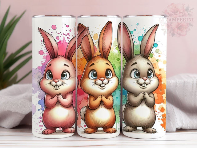 Easter Bunny 20oz Tumbler Wrap PNG, Straight & Tapered Tumbler Wrap, Funny Bunny Trio Tumbler Png, Instant Digital Download Sublimation Li Zamperini 
