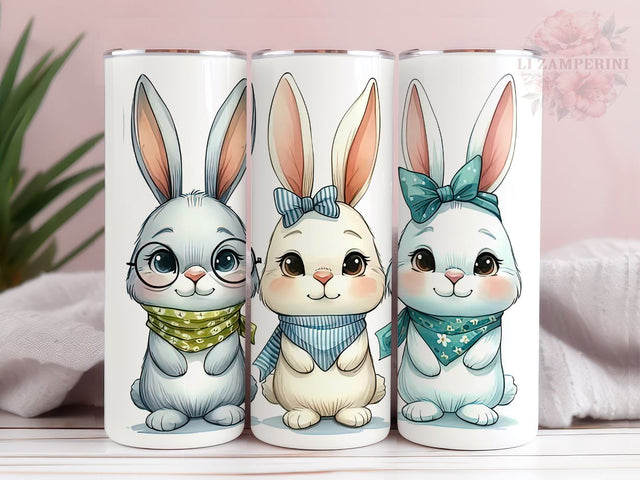 Easter Bunny 20oz Tumbler Wrap PNG, Straight & Tapered Tumbler Wrap, Funny Bunny Trio Tumbler Png, Instant Digital Download Sublimation Li Zamperini 