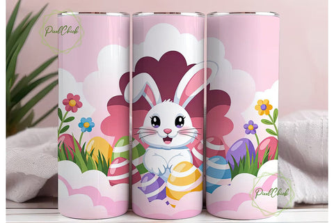Easter Bunny 20oz Tumbler Wrap Sublimation PixelChick 