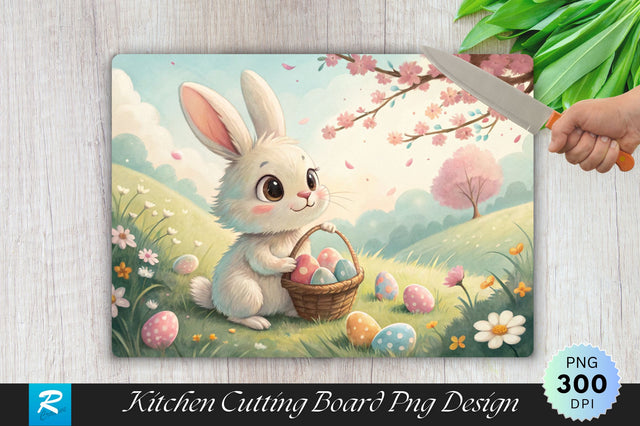 Easter Bunny And Pastel Eggs Sublimation Cutting Board Design Sublimation Regulrcrative 
