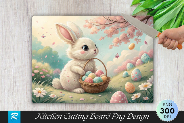 Easter Bunny And Pastel Eggs Sublimation Cutting Board Design Sublimation Regulrcrative 