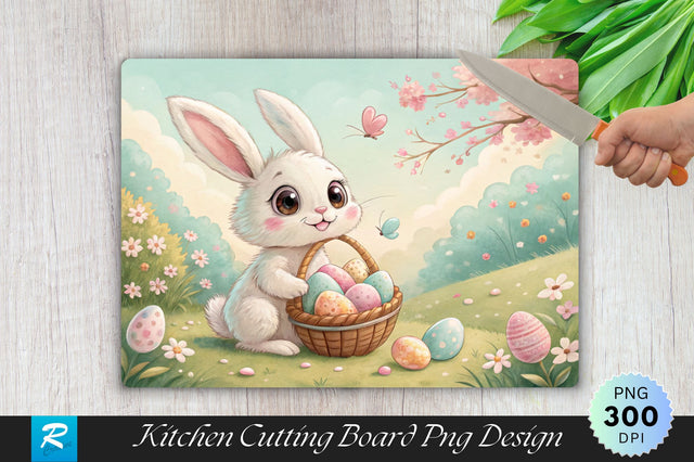 Easter Bunny And Pastel Eggs Sublimation Cutting Board Design Sublimation Regulrcrative 