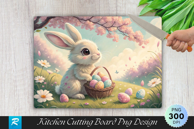 Easter Bunny And Pastel Eggs Sublimation Cutting Board Design Sublimation Regulrcrative 
