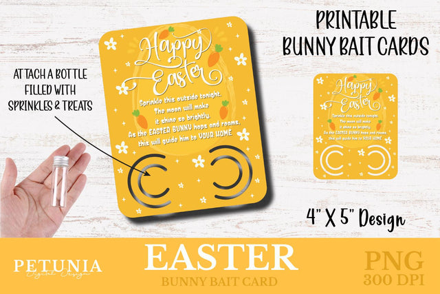 Easter Bunny Bait Card | Printable Easter Card Sublimation Petunia Digital Design 