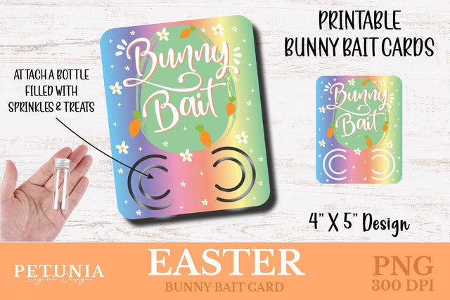 Easter Bunny Bait Card | Printable Easter Card Sublimation Petunia Digital Design 