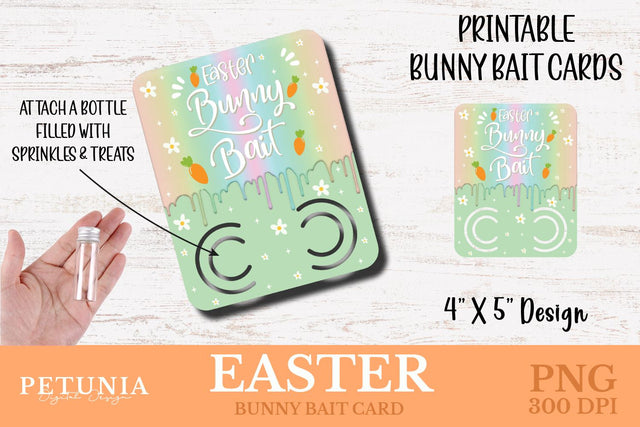 Easter Bunny Bait Card | Printable Easter Card Sublimation Petunia Digital Design 