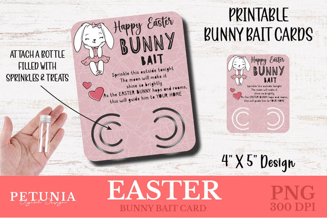 Easter Bunny Bait Card | Printable Easter Card Sublimation Petunia Digital Design 