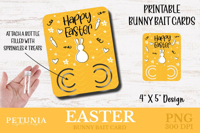 Easter Bunny Bait Card | Printable Easter Card Sublimation Petunia Digital Design 