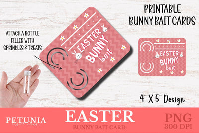 Easter Bunny Bait Card | Printable Easter Card Sublimation Petunia Digital Design 