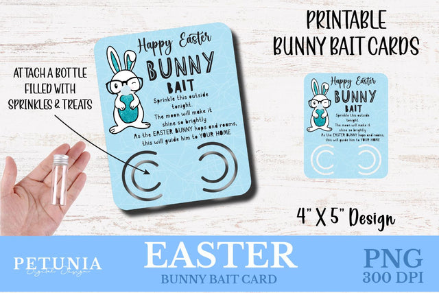 Easter Bunny Bait Card | Printable Easter Card Sublimation Petunia Digital Design 