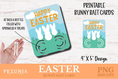 Easter Bunny Bait Card | Printable Easter Card Sublimation Petunia Digital Design 