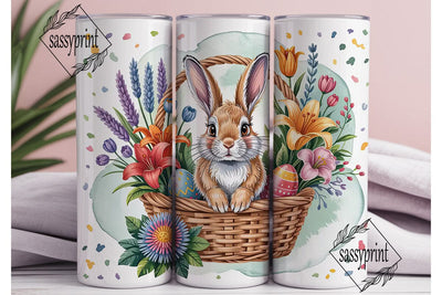 Easter Bunny Basket 20oz Tumbler Wrap Sublimation sassyprint 