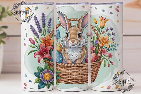 Easter Bunny Basket 20oz Tumbler Wrap Sublimation sassyprint 