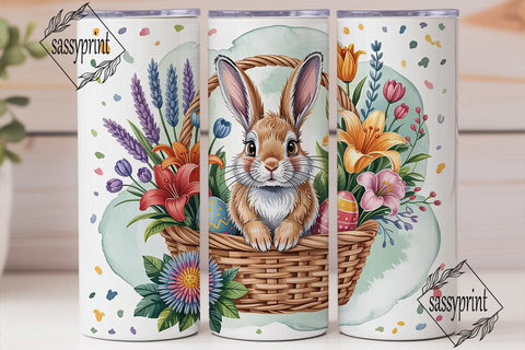 Easter Bunny Basket 20oz Tumbler Wrap Sublimation sassyprint 