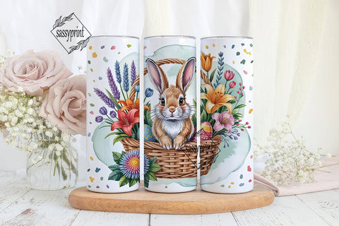 Easter Bunny Basket 20oz Tumbler Wrap Sublimation sassyprint 