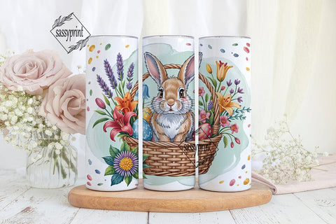 Easter Bunny Basket 20oz Tumbler Wrap Sublimation sassyprint 
