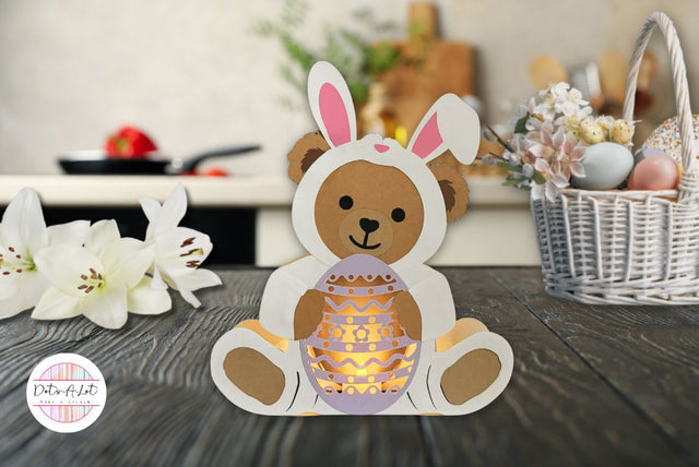 Easter Bunny Bear Paper Lantern 3D SVG SVG Dots-A-Lot 