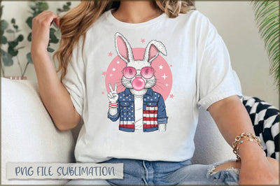 Easter Bunny Blowing Bubble PNG Sublimation Shetara Begum 