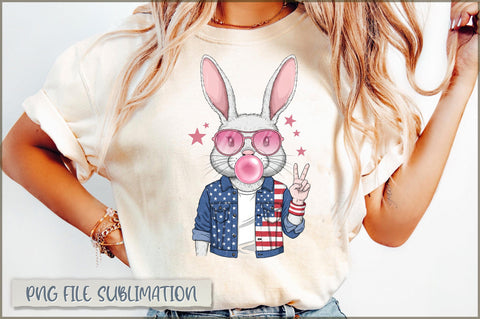 Easter Bunny Blowing Bubble PNG Sublimation Shetara Begum 