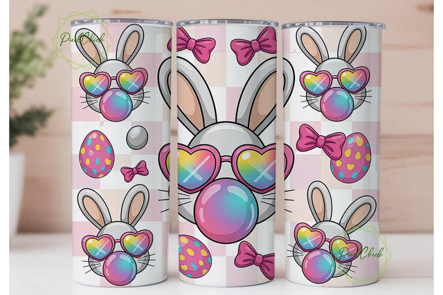 Easter Bunny Bubblegum 20oz Tumbler Wrap Sublimation PixelChick 