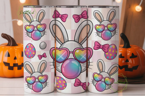 Easter Bunny Bubblegum 20oz Tumbler Wrap Sublimation PixelChick 