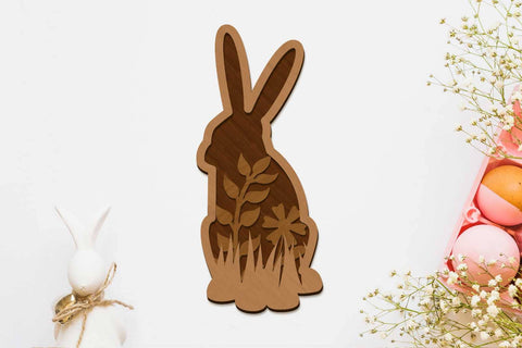 Easter Bunny Bundle, Decorative Layered Templates, Laser Cut Files, Wood Cut and Paper Cut SVG LaserCutano 
