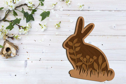 Easter Bunny Bundle, Decorative Layered Templates, Laser Cut Files, Wood Cut and Paper Cut SVG LaserCutano 