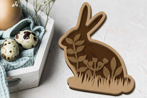 Easter Bunny Bundle, Decorative Layered Templates, Laser Cut Files, Wood Cut and Paper Cut SVG LaserCutano 