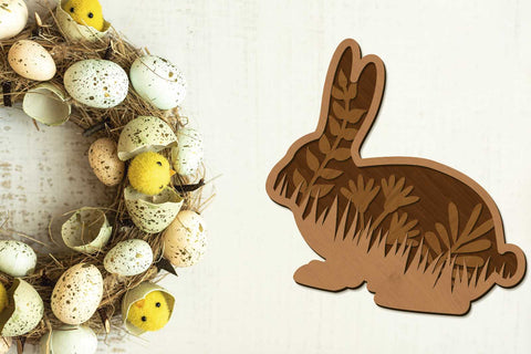 Easter Bunny Bundle, Decorative Layered Templates, Laser Cut Files, Wood Cut and Paper Cut SVG LaserCutano 