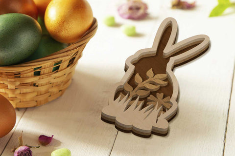 Easter Bunny Bundle, Decorative Layered Templates, Laser Cut Files, Wood Cut and Paper Cut SVG LaserCutano 