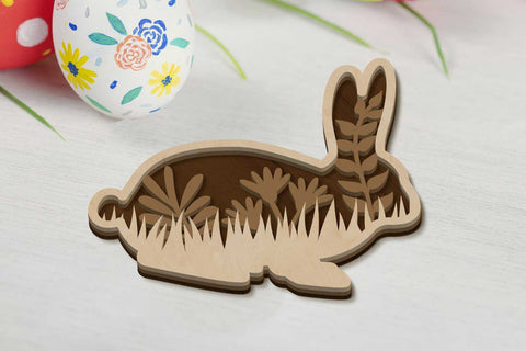 Easter Bunny Bundle, Decorative Layered Templates, Laser Cut Files, Wood Cut and Paper Cut SVG LaserCutano 
