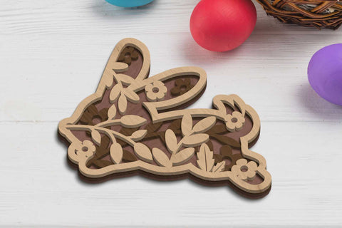 EASTER BUNNY BUNDLE, Multilayer Cut Templates SVG LaserCutano 