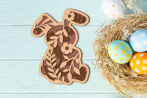 EASTER BUNNY BUNDLE, Multilayer Cut Templates SVG LaserCutano 
