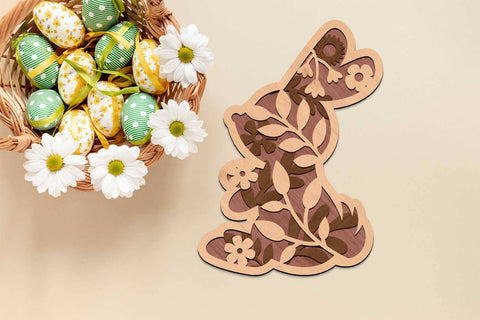 EASTER BUNNY BUNDLE, Multilayer Cut Templates SVG LaserCutano 