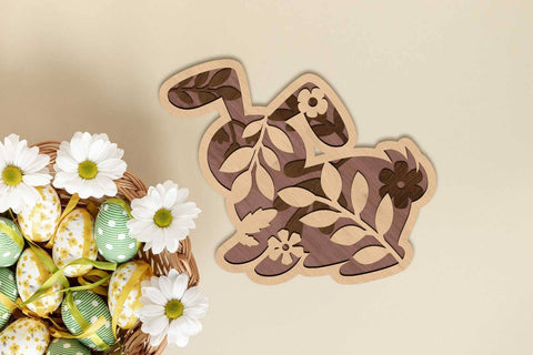 EASTER BUNNY BUNDLE, Multilayer Cut Templates SVG LaserCutano 