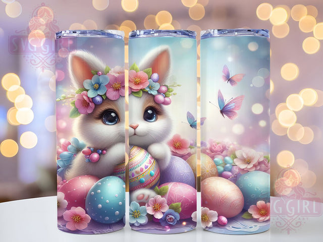 Easter Bunny Butterfly 20oz Tumbler, Butterfly Tumbler, Cute Sublimation, 20oz Tumbler Wrap, Spring Design, PNG Download, Holiday Cup Sublimation SvggirlplusArt 