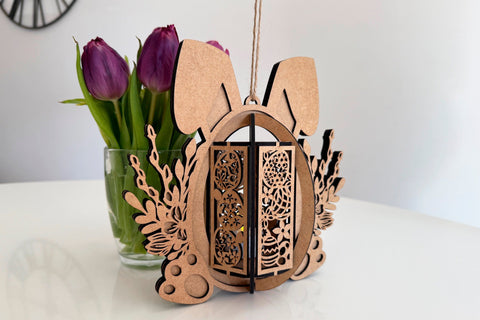 Easter Bunny Candle Holder SVG LaserCutano 