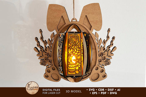 Easter Bunny Candle Holder SVG LaserCutano 