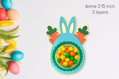 Easter bunny candy dome, Candy holder svg template SVG AnastasiyaArtDesign 
