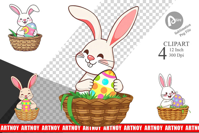 Easter Bunny Clipart Sublimation artnoy 