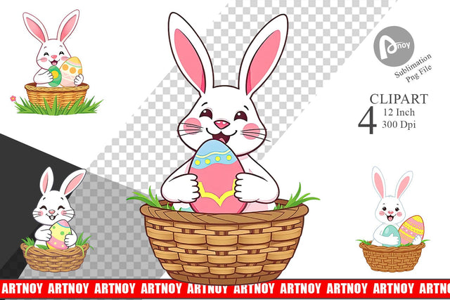 Easter Bunny Clipart Sublimation artnoy 