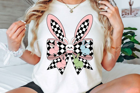 Easter Bunny Coquette Bow PNG, Easter Bunny Coquette PNG, Happy Easter PNG, Easter Brushstroke PNG, Girls Easter PNG, Bunny Ears, Bunny Bow PNG Sublimation Retro Easter Bunny Coquette Bow PNG Sublimation Regulrcrative 