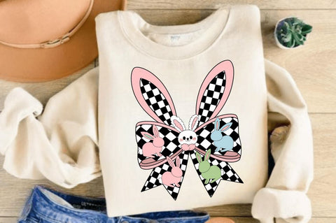 Easter Bunny Coquette Bow PNG, Easter Bunny Coquette PNG, Happy Easter PNG, Easter Brushstroke PNG, Girls Easter PNG, Bunny Ears, Bunny Bow PNG Sublimation Retro Easter Bunny Coquette Bow PNG Sublimation Regulrcrative 