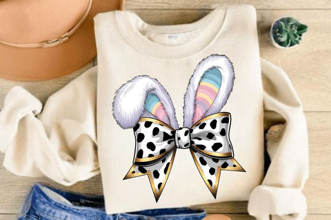 Easter Bunny Coquette Bow Sublimation Design Sublimation Regulrcrative 