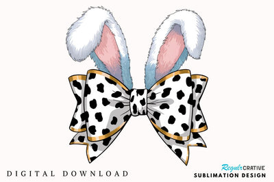 Easter Bunny Coquette Bow Sublimation Design Sublimation Regulrcrative 